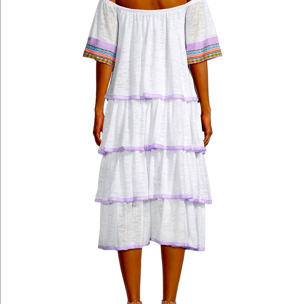 Pitusa Off The Shoulder Tiered Dress
